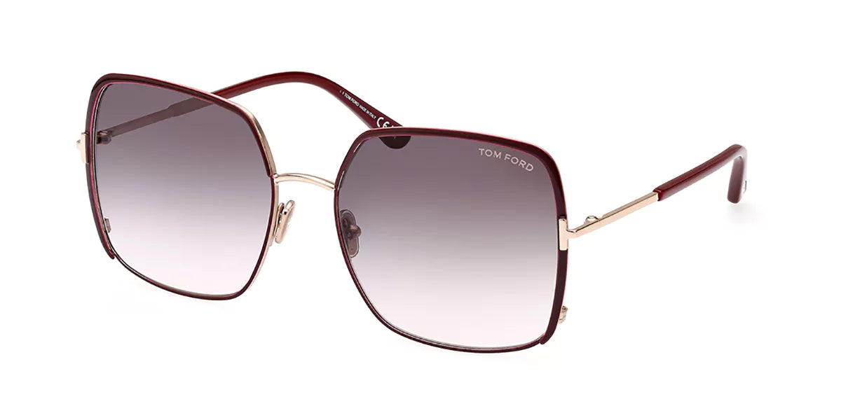 Lunettes de soleil Tom Ford - Bordeaux brillant / - FT1006
