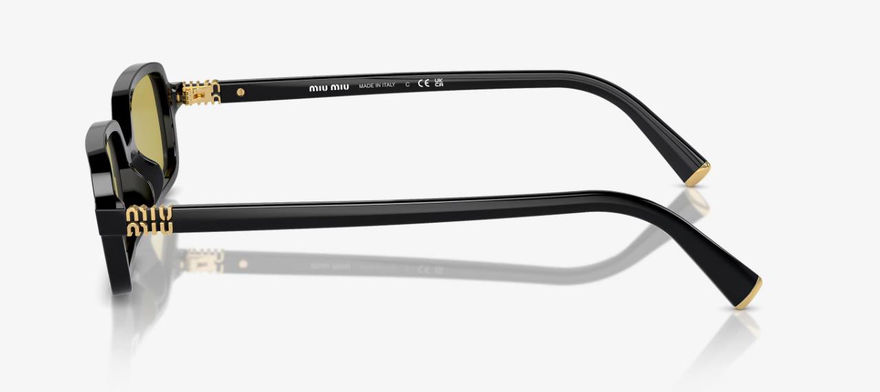 Miu Miu MU11ZSF 16K07O Rectangular Sunglasses – Black / Olive Green