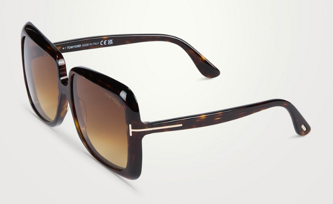 Lunettes de soleil Tom Ford Lorelai FT1156 52E – Monture havane foncé / Verres marron