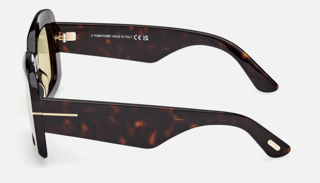 Lunettes de soleil Tom Ford Venetia FT1218 52E – Monture Havane foncée / Verres bruns