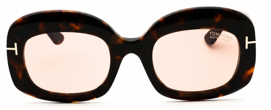 Lunettes de soleil Tom Ford Carmen-02 FT1219 52V – Monture Havana Foncé / Verres Violets