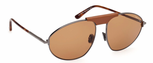 Lunettes de soleil Tom Ford Ken FT1095 08E - Monture canon de fusil brillante / Verres bruns