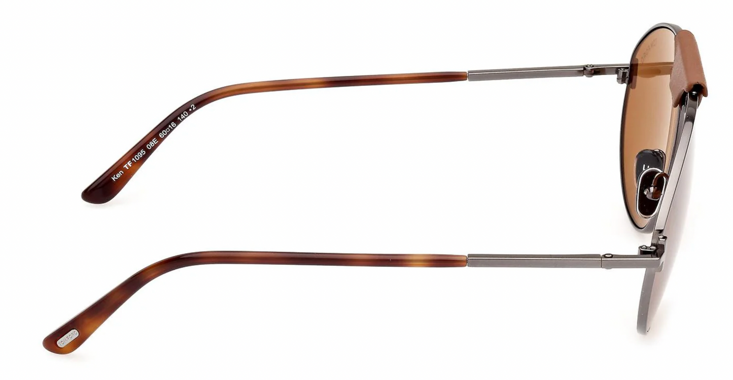 Lunettes de soleil Tom Ford Ken FT1095 08E - Monture canon de fusil brillante / Verres bruns
