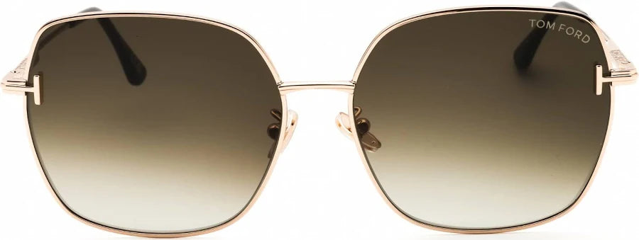 Tom Ford TF1250‑K 28F Sunglasses – Shiny Rose Gold with Brown Gradient Lenses