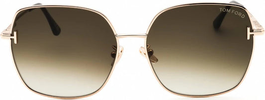 Tom Ford TF1250‑K 28F Sunglasses – Shiny Rose Gold with Brown Gradient Lenses